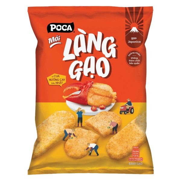 Bánh Gạo Poca Làng Gạo Vị Cua Nướng Cay Kiểu Nhật Gói 108G