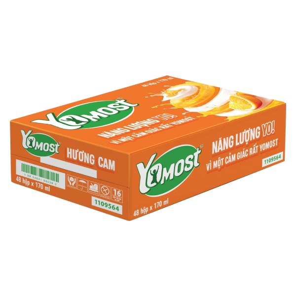 Sữa Chua Uống Tiệt Trùng Yomost Cam Thùng 48 Hộp 170Ml