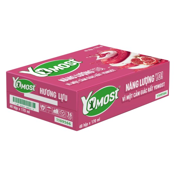 Sữa Chua Uống Tiệt Trùng Yomost Lựu Thùng 48 Hộp 170Ml