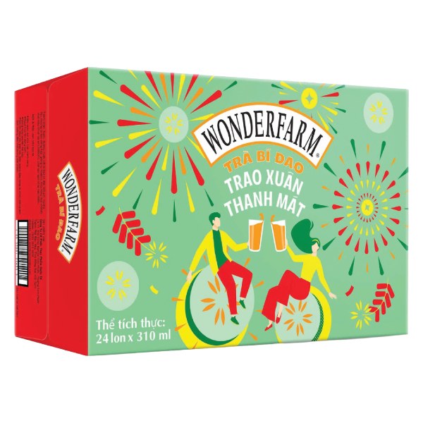 (Mẫu Tết) Trà Bí Đao Wonderfarm Thùng 24 Lon 310Ml