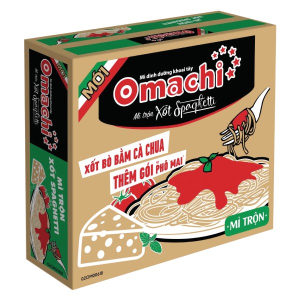 Mì Omachi Xốt Spaghetti Bò Bằm Thùng 30 Gói 90G