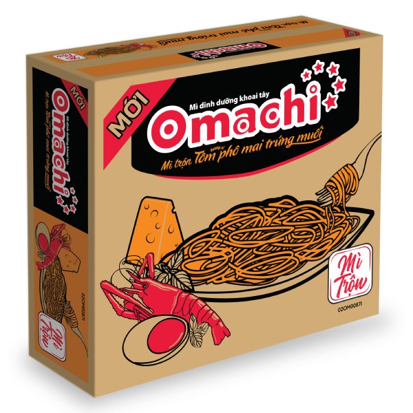 Mì Omachi Trộn Xốt Phô Mai Trứng Muối Thùng 30 Gói 92G