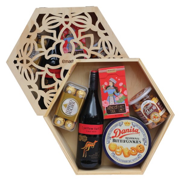 Hộp Quà Emart Gỗ Lục Giác 999
