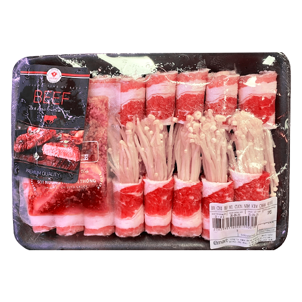 Ba Chỉ Bò Mỹ Cuộn Nấm Kim Châm Vua Bò 400G
