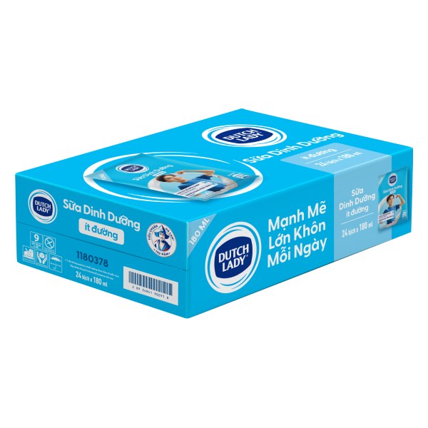Sữa Dinh Dưỡng Dutch Lady Ít Đường Thùng 24 Bịch 180Ml