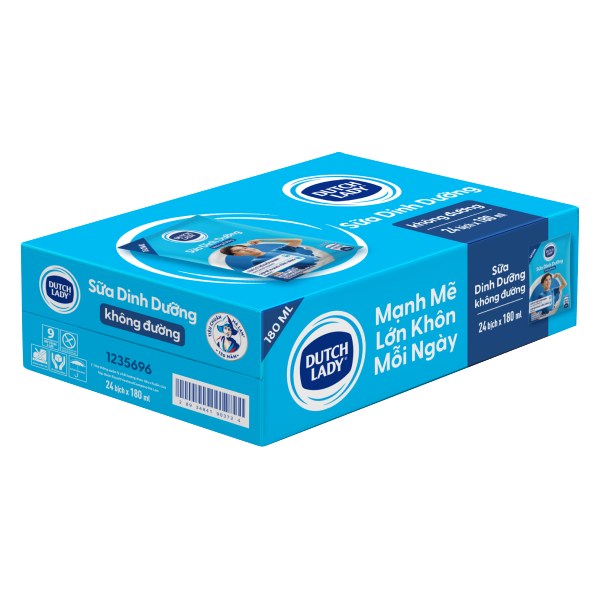 Sữa Dinh Dưỡng Dutch Lady Không Đường Thùng 24 Bịch 180Ml