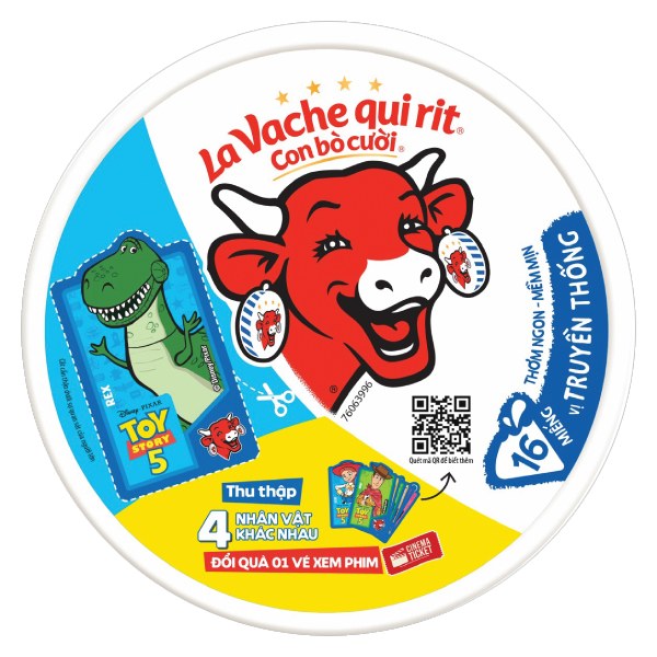 Phô Mai Con Bò Cười Hộp Giấy 16 Miếng 224G