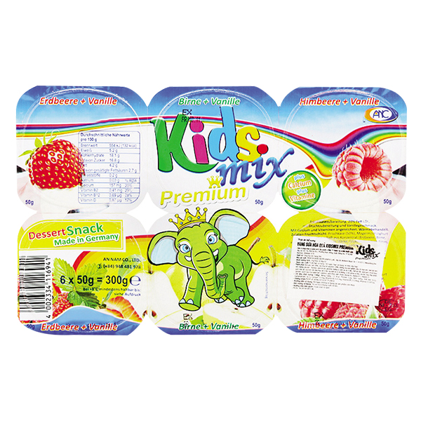 Lốc 6 Phô Mai Sữa Chua Hoa Quả Kids Mix Premium 50G