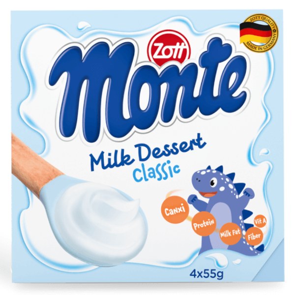 Lốc 4 Váng Sữa Zott Monte Vị Classic 55G