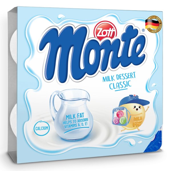 Lốc 4 Váng Sữa Zott Monte Vị Classic 55G