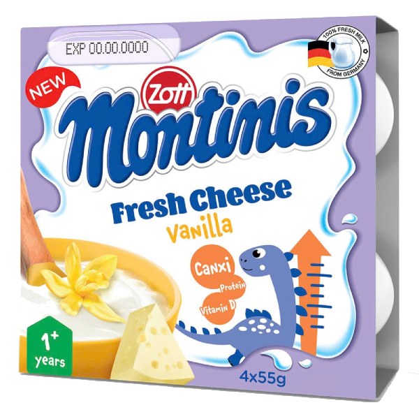 Lốc 4 Phô Mai Tươi Zott Montinis Vị Vani 55G