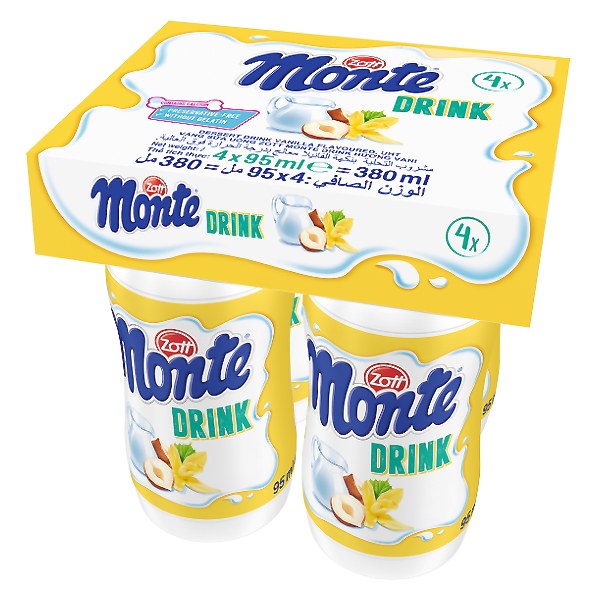 (Only Emartmall) Lốc 4 Váng Sữa Uống Zott Monte Vị Vani 95Ml