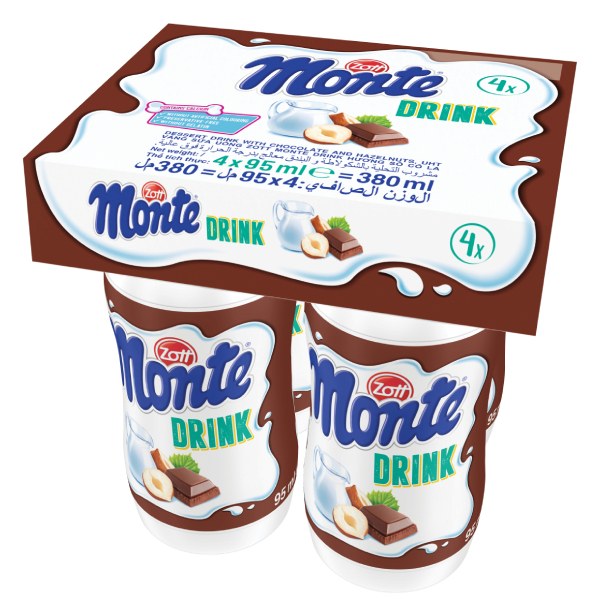 (Only Emartmall) Lốc 4 Váng Sữa Uống Zott Monte Vị Socola 95Ml
