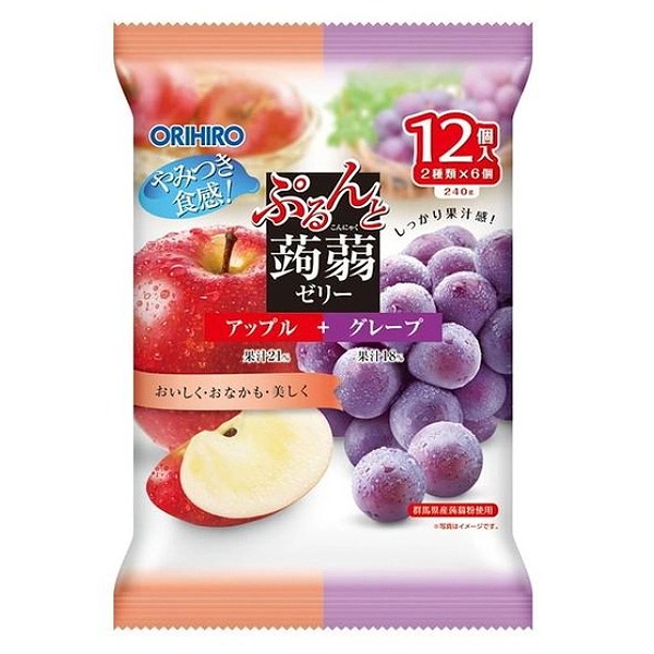 Thạch Orihiro Nho Và Táo Gói 240G