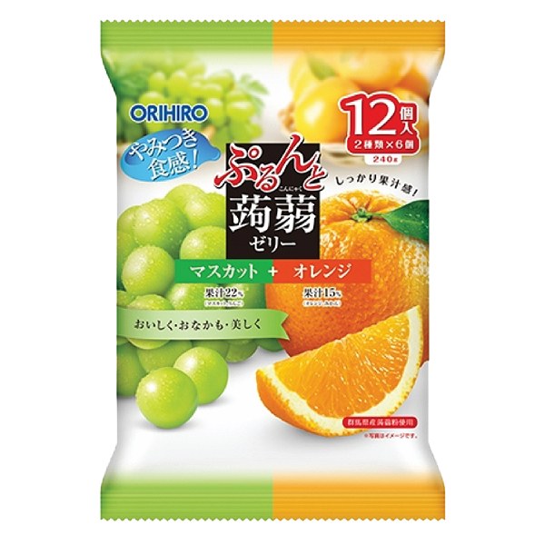 Thạch Orihiro Nho Và Cam Gói 240G