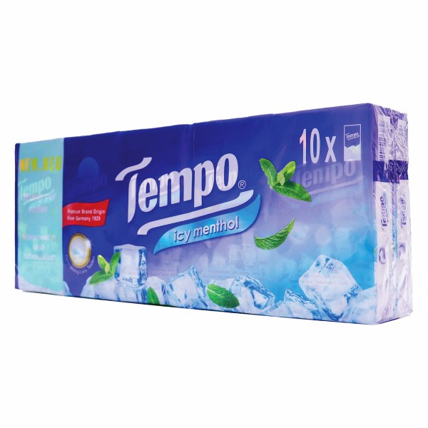 Khăn Giấy Bỏ Túi Tempo Bạc Hà Lốc 10 Gói