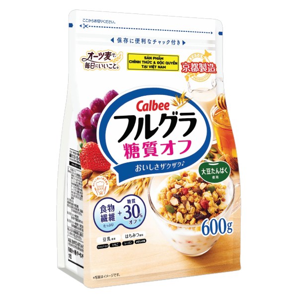 Ngũ Cốc Calbee Trắng Ít Đường Túi 600G