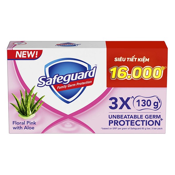 Lô 3 Xà Bông Cục Safeguard Hồng 115G