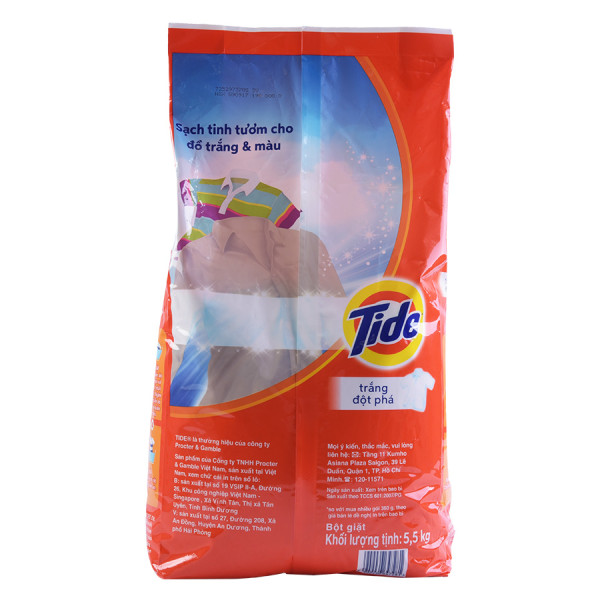 Bột Giặt Tide Trắng Đột Phá 5.5Kg