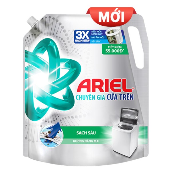 Nước Giặt Ariel Cửa Trên Sạch Sâu Nắng Mai Túi 2Kg