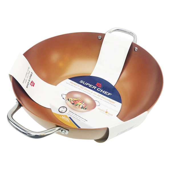 Chảo Xào Tráng Men Đáy Từ Super Chef W1526 28Cm 
