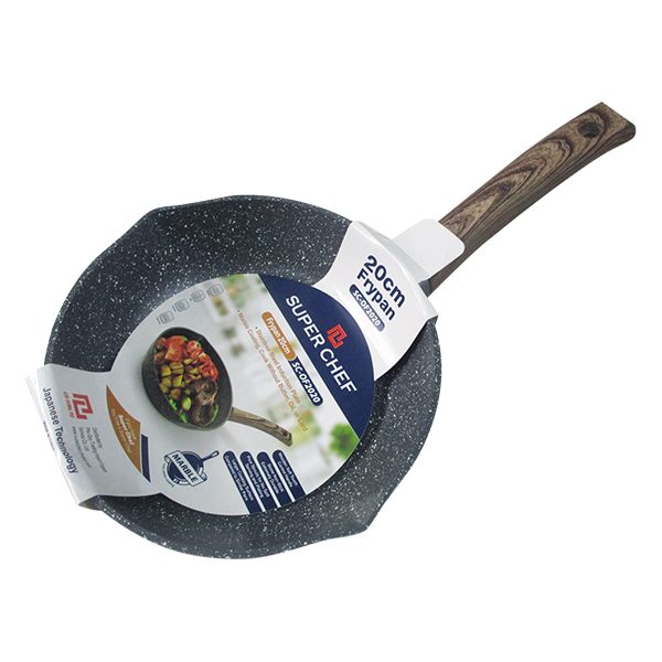Chảo Vân Đá Đáy Từ Marble Super Chef 2 Miệng Rót SC_OF2020 20Cm