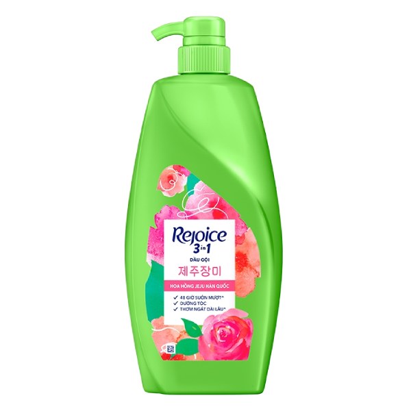Dầu Gội Rejoice Thơm Mềm Mượt Hoa Hồng Jeju 900Ml