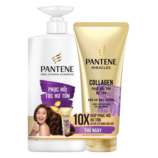 Combo Dầu Gội Pantene Chăm Sóc Hư Tổn 900Ml + Dầu Xả 150Ml