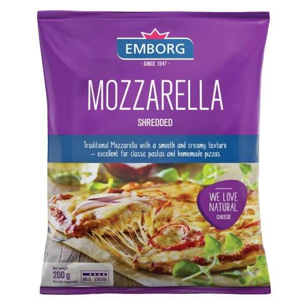 Phô Mai Emborg Mozzarella Bào Sợi 200G