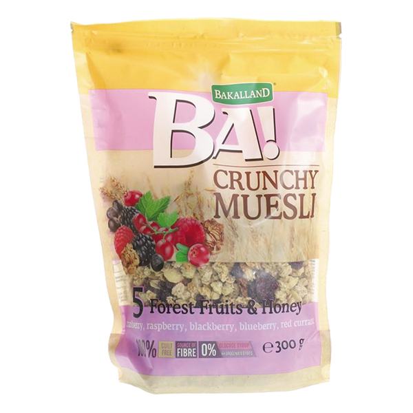 Ngũ Cốc Bakalland Muesli 5 Trái Cây Rừng Và Mật Ong Gói 300G