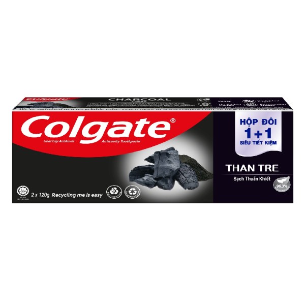 Bộ 2 Kem Đánh Răng Colgate Natural Charcoal 120G