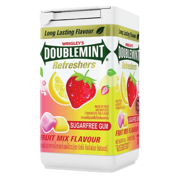 Kẹo Cao Su Doublemint Refresh Dâu Chanh Hũ 40G
