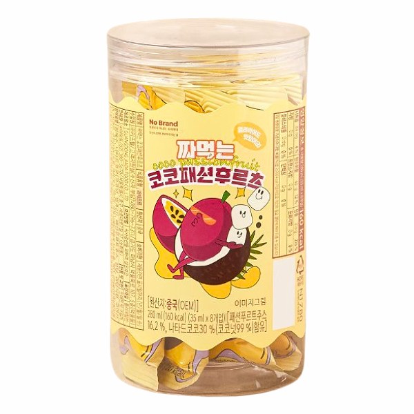 Nước Thạch Dừa No Brand Vị Chanh Dây Hũ 8 Gói 35G