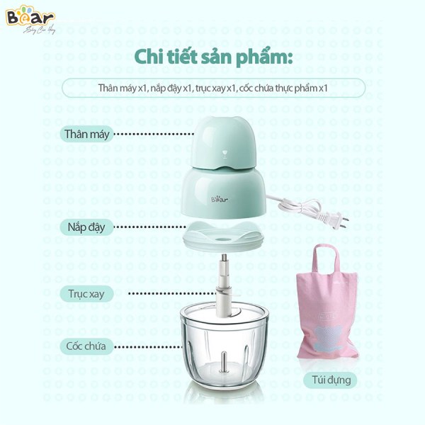 Máy Xay Thực Phẩm Bear QSJ-B01P1 300Ml
