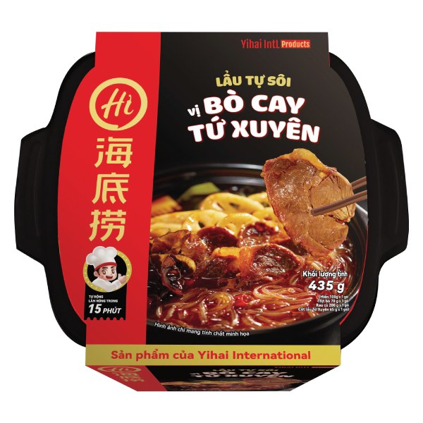 Lẩu Tự Sôi Haidilao Bò Cay Tứ Xuyên Hộp 435G