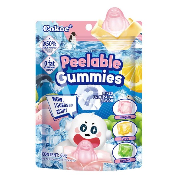 Kẹo Dẻo 3D Cokoc Soda Hỗn Hợp Gói 60G