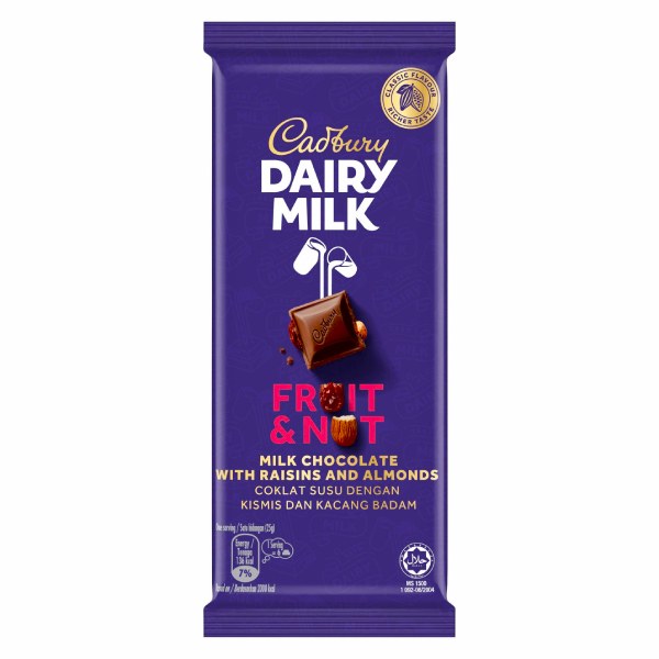 Socola Sữa Cadbury Dairy Milk Trái Cây Và Hạt Thanh 80G