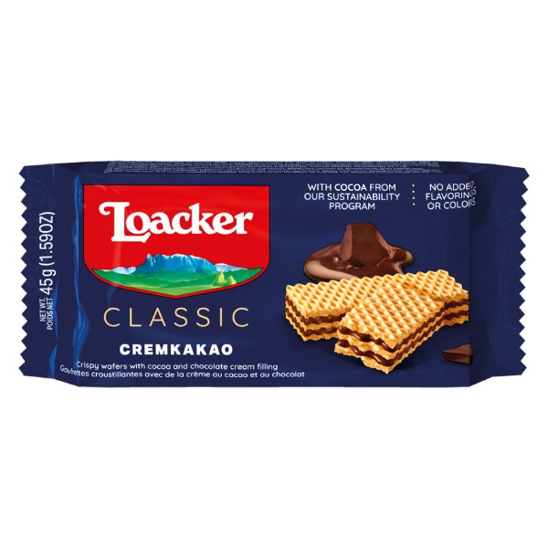 Bánh Xốp Loacker Ca Cao Gói 45G