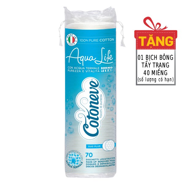Bông Tẩy Trang Cotoneve Aqua Life Gói 70 Miếng