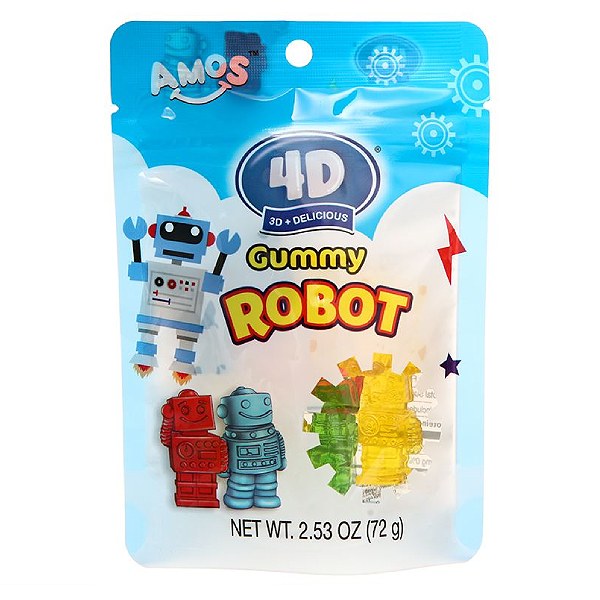 Kẹo Dẻo Amos 4D Robot Gói 72G