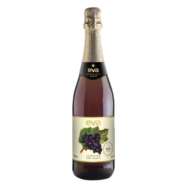 Nước Trái Cây Có Ga Eva Vị Nho Đỏ 750Ml