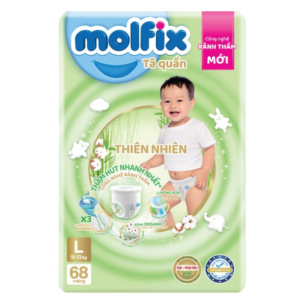 Tã Quần Molfix Thiên Nhiên Bông Organic L68