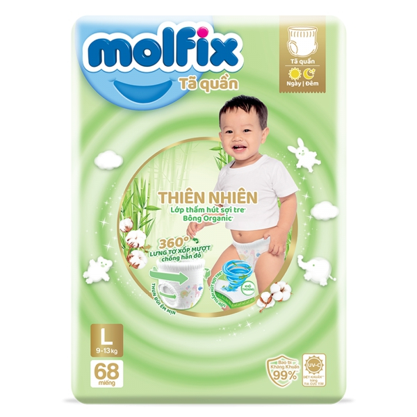 Tã Quần Molfix Thiên Nhiên Bông Organic L68