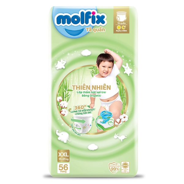 Tã Quần Molfix Thiên Nhiên Bông Organic XXL56