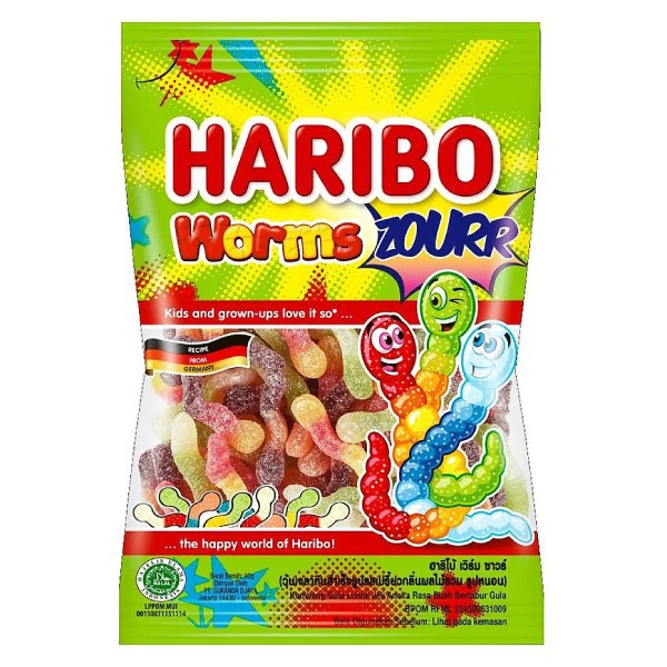 Kẹo Dẻo Haribo Worms Zourr 80G