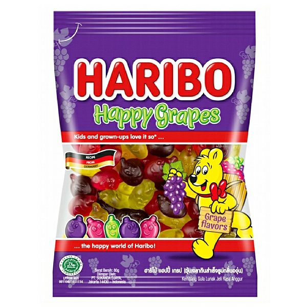 Kẹo Dẻo Haribo Vị Nho Gói 80G