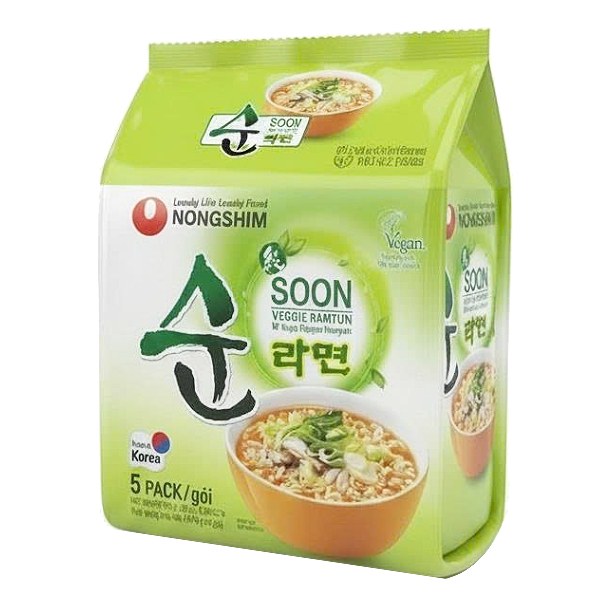 Lốc 5 Mì Nongshim Soon Veggie Gói 112G