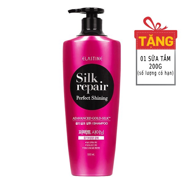 Dầu Gội Elastine Silk Repair Perfect Shining 550Ml