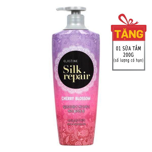 Kem Xả Elastine Silk Repair Cherry Blossom 550Ml