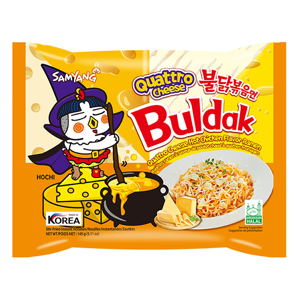 Mì Khô Gà Cay Samyang Quattro Gói 145G